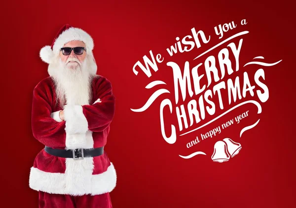 Composite Wish You Merry Christmas Text Santa Claus Christmas Festivity — Stock Photo, Image