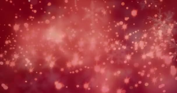 Animation Fusées Éclairantes Feuilles Flocons Neige Boules Suspendues Étoiles Sur — Video
