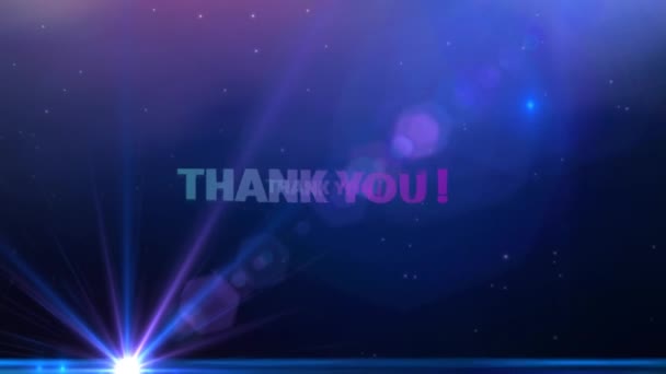 Animation Thank You Text Banner Light Spot Lens Flare Μωβ — Αρχείο Βίντεο