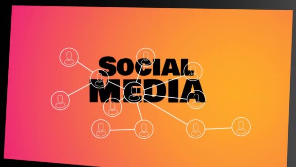 用社交媒体文本通过智能手机与社交媒体连接的网络动画 社交媒体 通信和数字接口概念 — 图库视频影像