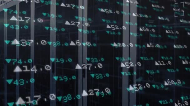 Animación Del Procesamiento Datos Financieros Través Servidores Informáticos Redes Globales — Vídeos de Stock