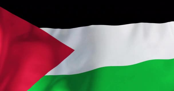 Animáció Palesztin Lobogtatás Zászlajáról Palesztina Nemzeti Zászló Közel Keleti Koncepció — Stock videók