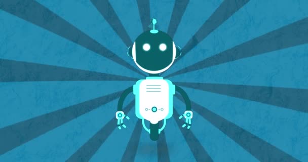Animation Chat Bot Blue Stripes Background Globális Mesterséges Intelligencia Kapcsolatok — Stock videók