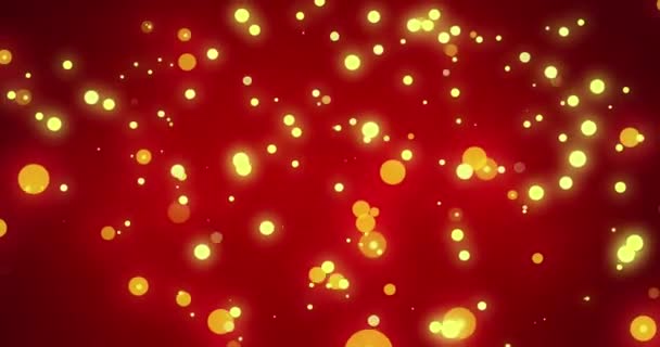 Анімація Плям Світла Падають Червоний Фон Різдво Традиція Концепція Святкування — стокове відео