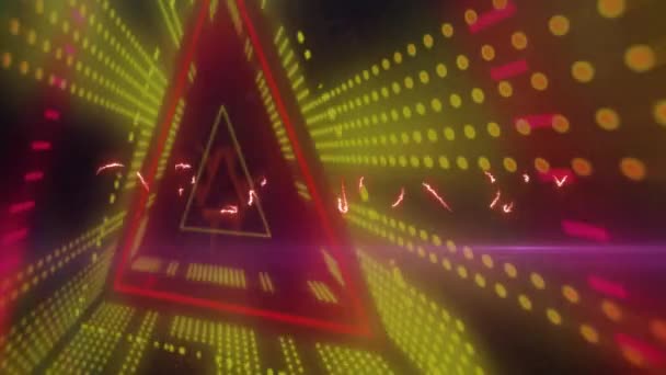 Animation Cyber Monday Text Purple Light Trail Triangular Tunnel Seamless — Stock Video