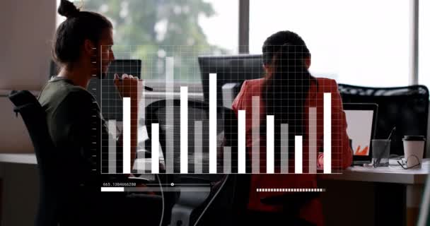 Animatio Dari Pemrosesan Data Statistik Atas Beragam Pria Dan Wanita — Stok Video