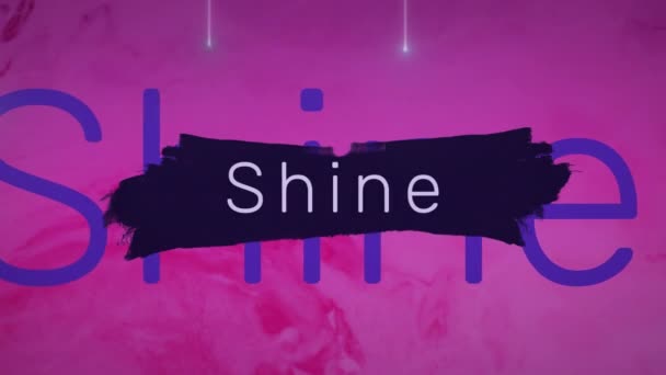 Animation Shine Texts Dots Moving Forming Lines Pink Background Digitally — Stock Video