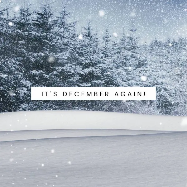 12月の冬の風景のテキストです 12月 クリスマス お祝い 冬のコンセプトがデジタル生成された画像 — ストック写真