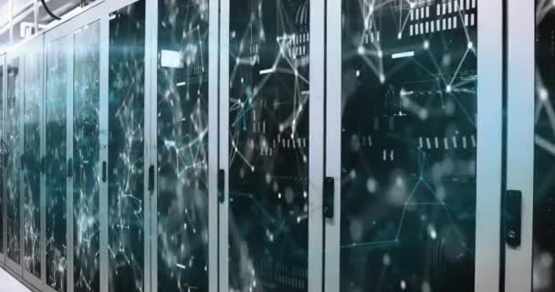 Анимация Биометрического Сканера Отпечатков Пальцев Сети Подключений Компьютерной Серверной Концепция — стоковое видео