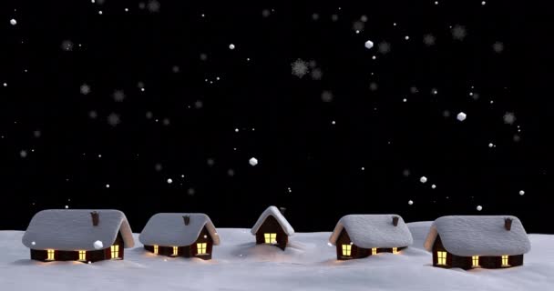 배경으로 크리스마스 풍경에 떨어지는 애니메이션 크리스마스 디지털로 비디오 — 비디오