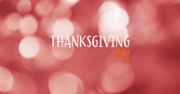Animation Thanksgiving Day Text Flickering Lights Thanksgiving American Tradition Celebration — Stock Video