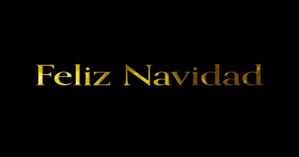 Feliz Navidad文字在黑色背景上的亮点上的动画 圣诞节 传统和庆祝概念数字制作的录像 — 图库视频影像