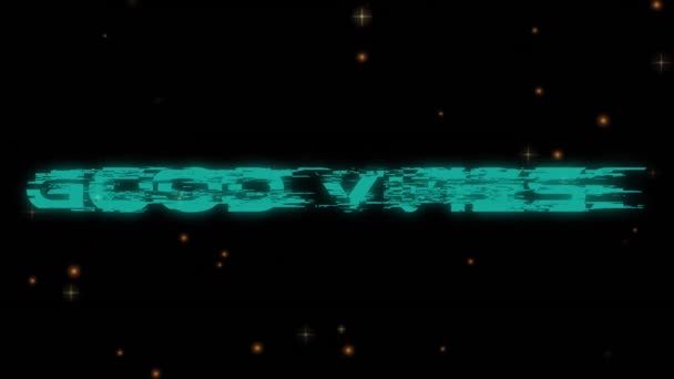 Animação Néon Bom Vibrações Banner Texto Sobre Estrelas Brilhantes Manchas — Vídeo de Stock