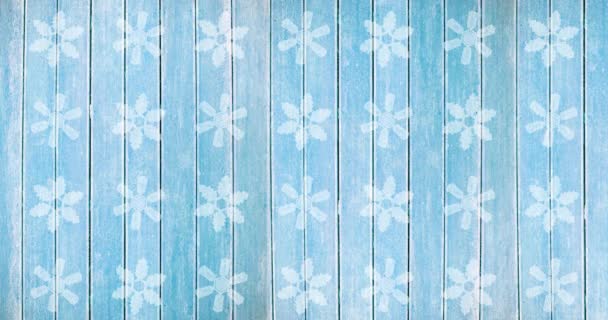 Animation Snowflakes Christmas Pattern Blue Background Christmas Tradition Celebration Concept — Stock Video