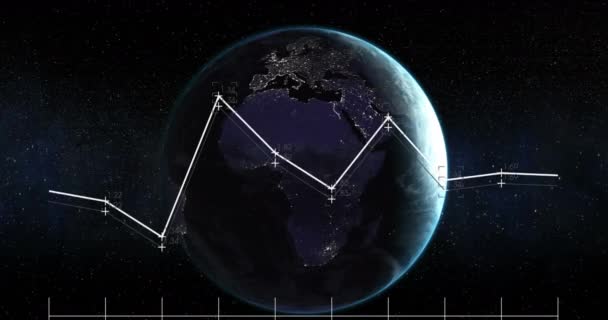 Animatie Van Digitale Gegevensverwerking Hele Wereld Mondiale Sociale Media Communicatie — Stockvideo