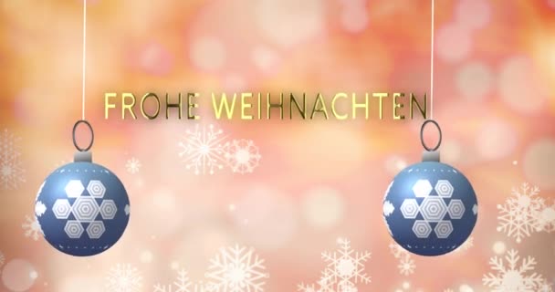 Animace Weihnachten Text Vánoční Ozdoby Růžovém Pozadí Vánoce Tradice Koncepce — Stock video