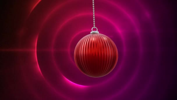 Animation Noël Boule Rouge Rose Rouge Fond Cercles Lumineux Noel — Video
