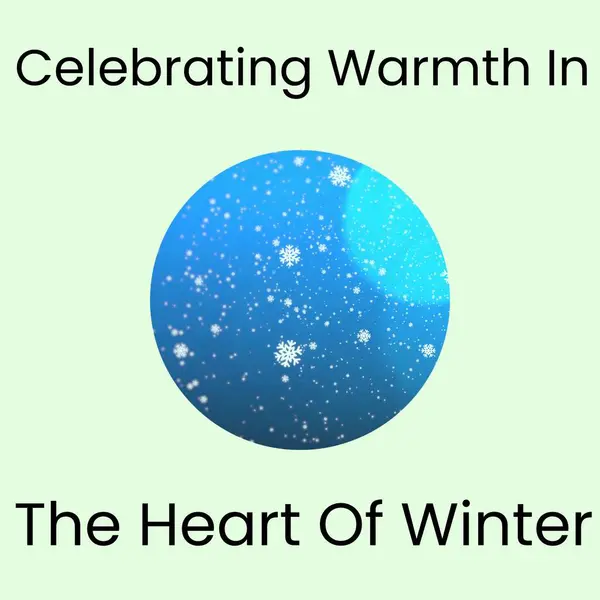 冬のテキストの中心で暖かさを祝い 青空のクリスマススノーフレーク 季節の挨拶 クリスマスの伝統 デジタル生成されたイメージの祝賀 — ストック写真