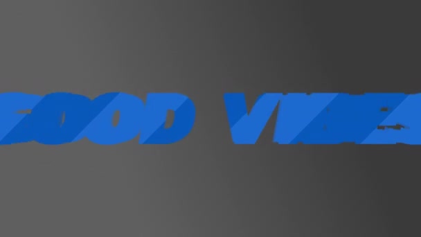 Animação Azul Boas Vibrações Banner Texto Contra Fundo Cinza Jogo — Vídeo de Stock