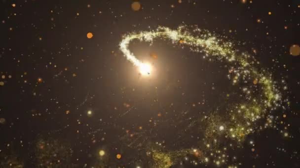 Sarı Noktaların Kayan Yıldızın Animasyonu Fotokopi Uzayı Olan Gri Arkaplan — Stok video