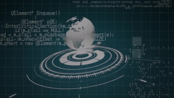 Animation Data Processing Globe Global Business Finances Computing Data Processing — Vídeo de stock