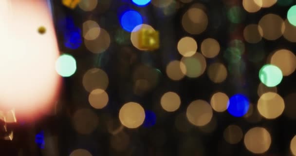 Анімація Подарунків Різдвяних Прикрас Фоні Точкових Вогнів Різдво Традиція Концепція — стокове відео