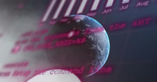 Animación Del Procesamiento Datos Financieros Todo Mundo Conexiones Globales Negocios — Vídeo de stock