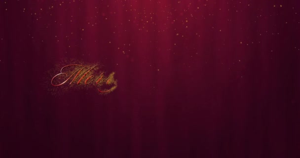 Анимация Веселого Рождественского Текста Красном Фоне Рождество Традиции Концепция Празднования — стоковое видео