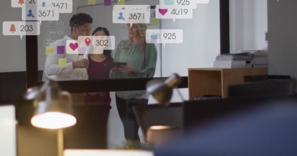 스티커 메모에 전략을 동료에 애니메이션 디지털 미디어 팀워크 — 비디오