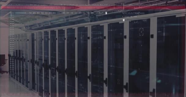 Animation Computer Language Terminal Interface Data Server Room Digital Composite — Stock Video
