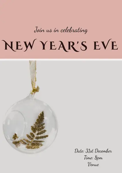 Join Celebrating New Year Eve Party Text Glass Bauble White — Stock Photo, Image