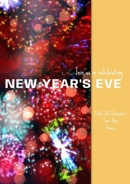 Join Celebrating New Year Eve Party Text Glowing Fairy Lights — Stock Photo, Image