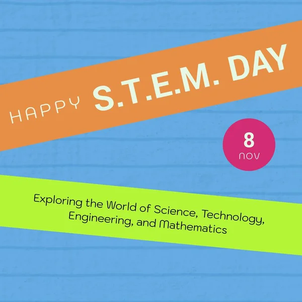 Happy Stem Day 8Th Nov Exploring World Science Technology Engineering — Stock Photo, Image
