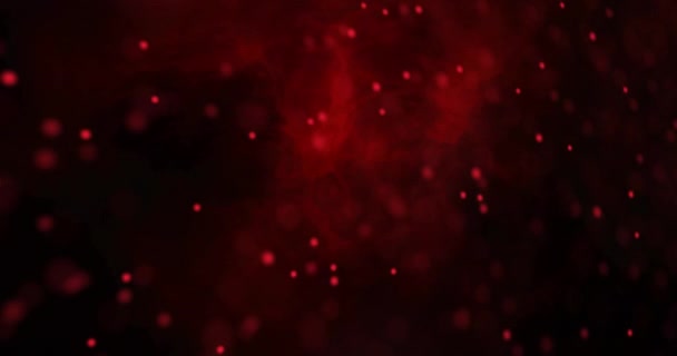 Animation White Particles Forming Dna Structure Red Digital Wave Black — Stock Video