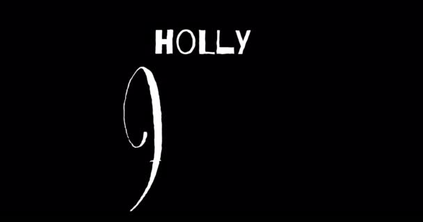 Animação Banner Texto Holly Alegre Com Design Floral Contra Fundo — Vídeo de Stock