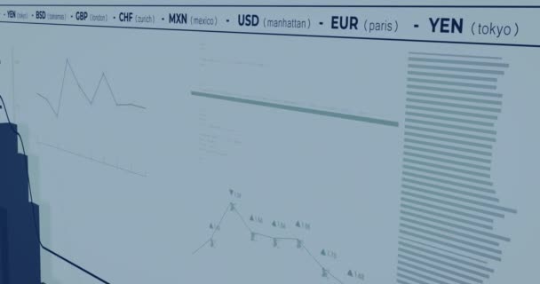 Animación Del Procesamiento Datos Estadísticos Financieros Con Fondo Blanco Concepto — Vídeo de stock