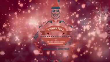 Yılbaşı kutlamalarının animasyonu, Noel Baba kızakta, kar yağarken ren geyiğiyle. Noel, kutlama ve gelenek konsepti dijital olarak oluşturuldu.