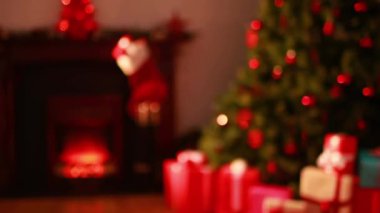 Felix Navidad 'ın Noel hediyeleri ve ağaç üzerindeki animasyonu. Noel, gelenek ve kış kutlaması konsepti dijital olarak oluşturuldu.