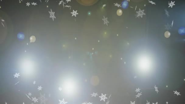 Gri Arka Planda Düşen Noel Kar Tanelerinin Animasyonu Noel Kış — Stok video
