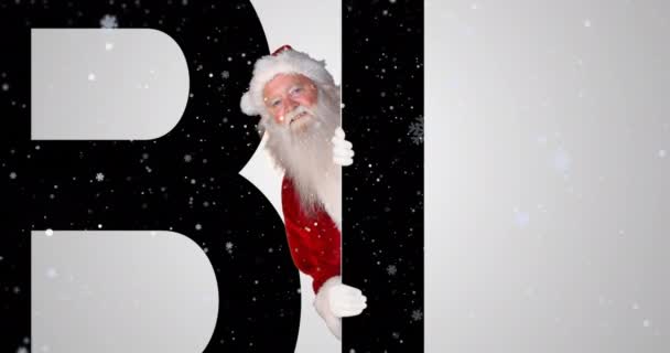 Animatie Van Sneeuw Vallen Zwarte Vrijdag Tekst Detailhandel Verkoop Kerst — Stockvideo