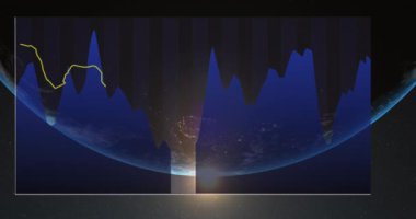 İstatistiksel veri işleme ve ışık noktasının bir kürenin kapanmasıyla karşılaştırılması. Küresel ağ ve iş arayüzü teknolojisi kavramı