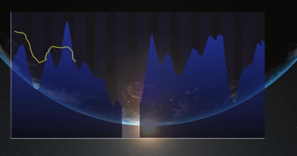 Animation Traitement Statistique Des Données Spot Lumineux Contre Gros Plan — Video
