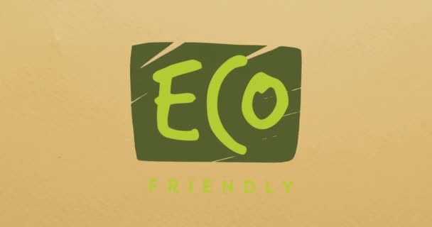 Animazione Testo Eco Friendly Fette Limone Che Cadono Fondo All — Video Stock