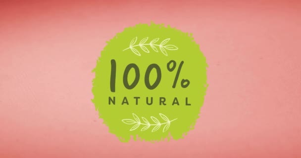 Animazione Testo Naturale 100 Frutta Che Cade Fondo All Acqua — Video Stock