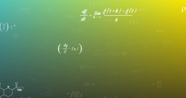 Анімація Іконок Наукової Концепції Математичних Рівнянь Фоні Зеленого Градієнта Концепція — стокове відео