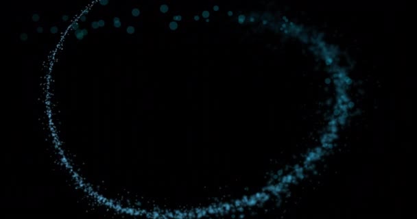 Animation Glowing Blue Light Trial Copy Space Black Background Light — Stock Video