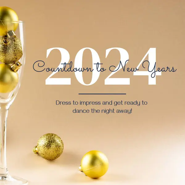 Composite 2024 Countdown New Year Dress Impress Get Ready Dance — Stock Photo, Image