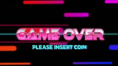 Oyunun animasyonu metnin üzerinde gradyan çizgilere karşı kusursuz desen içinde hareket eder. Video oyunu ve eğlence teknolojisi kavramı