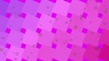 Mor arka planda hareket eden beneklerin ve soyut şekillerin animasyonu. Şekil, renk ve hareket kavramı dijital olarak oluşturulmuş video.