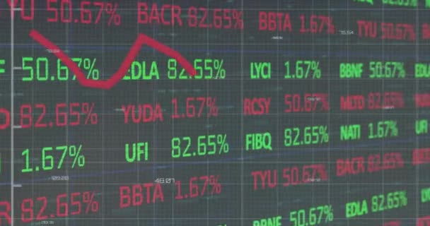 Animation Statistical Stock Market Data Processing Grey Background Global Economy — Stockvideo